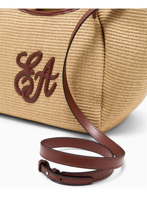 Medium woven straw shopper with EA logo Emporio Armani | EW001009 AF25819.M1334